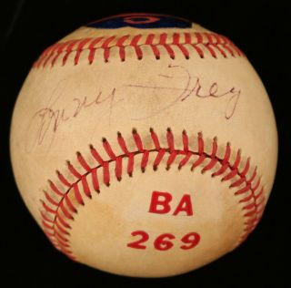 Lonny Frey (d.  2009) Dodgers Reds Cubs Vintage Signed Onl Baseball - Jsa