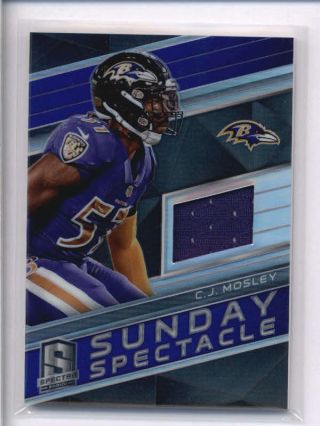C.  J.  Mosley 2018 Panini Spectra Sunday Spectacle Prizm Jersey 096/199 Ah7613
