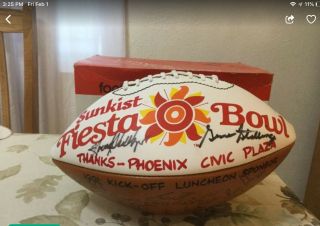 1991 Fiesta Bowl Autographed Football And Program