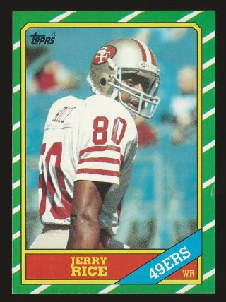 1986 Topps Jerry Rice San Francisco 49ers 161 Football Rookie Card Vg