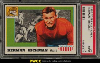 1955 Topps All - American Herman Hickman Rookie Rc 1 Psa 9 (pwcc)