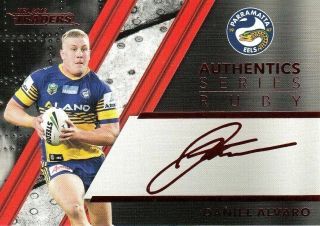 2019 Nrl Traders Authentics Ruby Signature Card Daniel Alvaro Parramatta Asr18