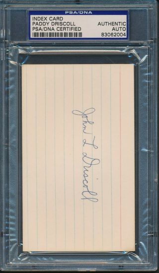 Paddy Driscoll Signed Index Card Psa/dna Certified Authentic Auto 2004