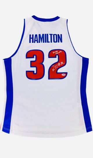 Richard Rip Hamilton Autographed Detroit Pistons Mitchell & Ness Jersey Psa