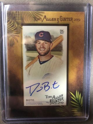 2019 Topps Allen & Ginter Framed Mini Auto David Bote Cubs Autograph