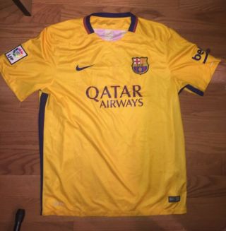 Nike Authentic Fc Barcelona Soccer Jersey Mens Size Xl 2015 Dri - Fit