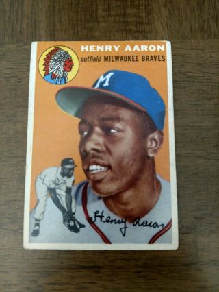 1954 Topps 128 Henry " Hank " Aaron Rc -.  Fr - Gd Centered