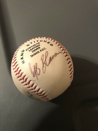 Jeff Blauser And Greg Olson Autograph Baseball 1991 Atlanta Braves Mlb No