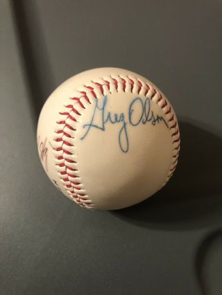 Jeff Blauser And Greg Olson Autograph Baseball 1991 ATLANTA BRAVES MLB No 2