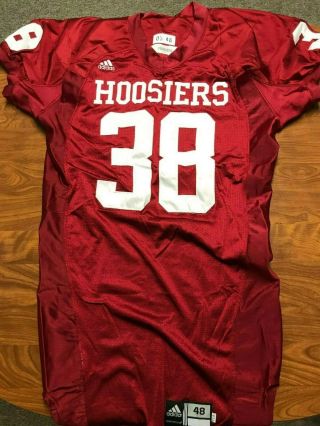 Mens Authentic Adidas 2005 Indiana Hoosiers Game Red Football Jersey