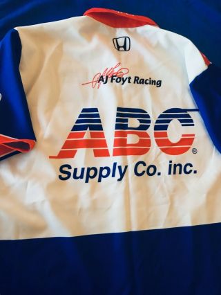 Indianapolis Indy 500 AJ FOYT ABC SUPPLY Team Issue CREW SHIRT XXL 2XL V2 3