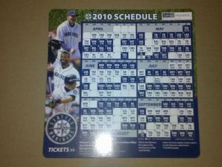 2010 Seattle Mariners Schedule Magnet Calendar Ken Griffey Junior Felix Ichiro