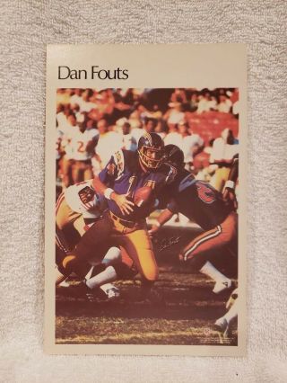 Vintage - Oddball 1981 Dan Fouts Mini Poster Card,  San Diego Chargers,