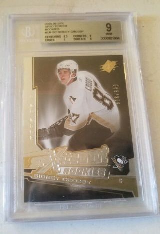 2005 Upper Deck Spx Sidney Crosby Rookie Grade 9