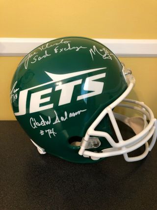 York Sack Exchange Autograph Signed Full Size Helmet Gastineau Klecko Jets