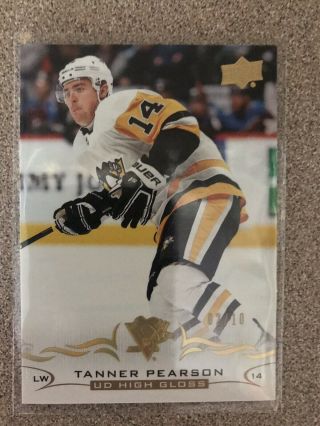 2018 - 19 Tanner Pearson Ud High Gloss 02/10 Penguins Rare 2 Of 10