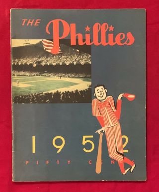 1952 Philadelphia Phillies Yearbook Richie Ashburn Vintage Old Baseball 1950 