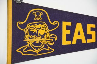 Vintage 70s ECU East Carolina Pirates NCAA 30x12 Pennant 2