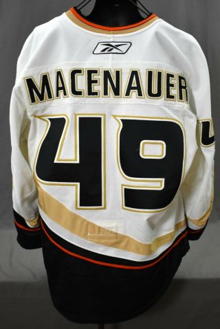 2009 - 10 Maxime Macenauer 49 Game Worn Anaheim Ducks Jersey W/ Set Tag 4 Loa