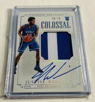 R16,  294 - Justise Winslow - 2015 National Treasures - Rc Autograph Patch - /25
