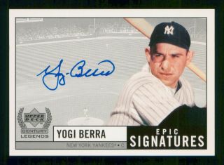 Yogi Berra 1999 Upper Deck Century Legends Epic Signatures 99 No Yb 31916