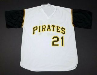 Roberto Clemente 21 Pittsburgh Pirates Mlb White Baseball Jersey Adult Xl Flaws