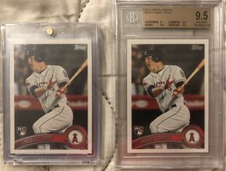 2011 Topps Update Mike Trout Rc Bgs 9.  5,  Ungraded Update 2011 Mike Trout Rc