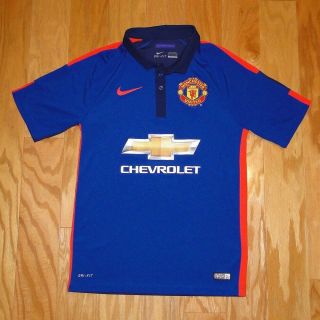 Nike Dri Fit Manchester United Soccer Jersey Size S Blue Futbol Men 