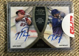 2017 Topps Tier One Dual Auto Mike Trout Kris Bryant 4/25 Angels Cubs