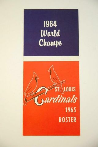 1965 St.  Louis Cardinals Baseball Roster Book & Schedule Ex