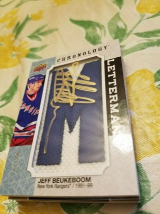 2018 - 19 Upper Deck Chronology Letterman Patches Autograph Jeff Beukeboom 8/20