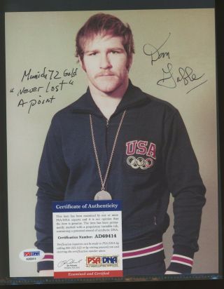 Dan Gable " 1972 Olympic Gold " Signed 8x10 Photo Auto Autograph Psa/dna