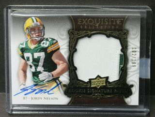 2008 Ud Exquisite Jordy Nelson Packers Rc Rookie Patch Auto 102/199