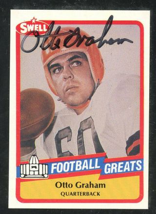 Otto Graham 1989 Swell Football Greats Signed In Person Auto Sai408