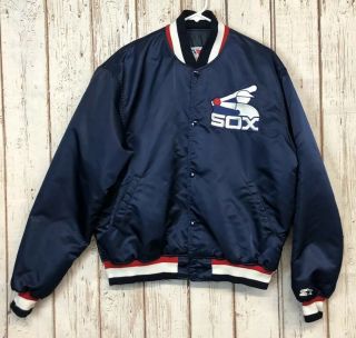 Vintage Mlb Chicago White Sox Starter Bullpen Jacket 90s Throwback Men’s Xl