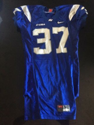 Game Worn Nike Middle Tennessee St Blue Raiders Football Jersey Size M 37