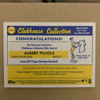 2019 Topps Heritage Clubhouse 13/99 Albert Pujols Rare 2