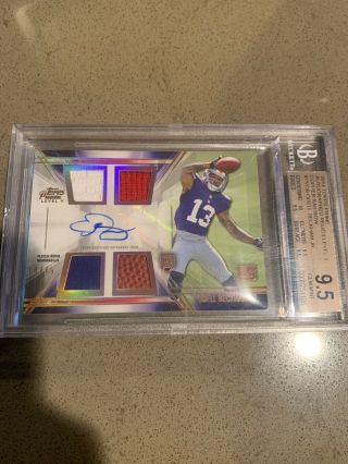 2014 Topps Prime Odell Beckham Jr Rookie Auto Patch /15 Bgs 9.  5/10