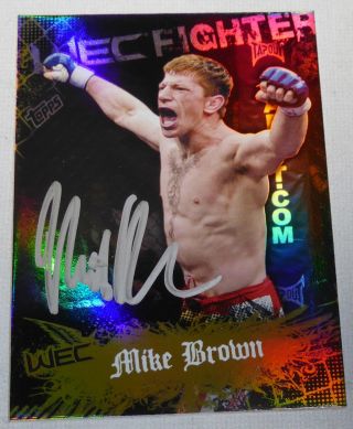 Mike Brown Signed Ufc 2010 Topps Main Event Gold Card 143 Wec 36 Autograph 146