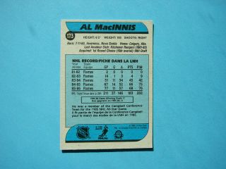 1986/87 O - PEE - CHEE NHL HOCKEY CARD 173 AL MACINNIS NM SHARP,  86/87 OPC 2