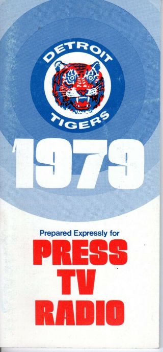 1979 Baseball Media Guide,  Detroit Tigers Alan Trammell Lou Whitaker Jack Morris