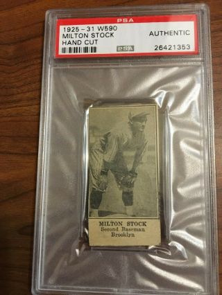Dodgers: 1925 - 31 W590 Milt Stock Strip Card Psa Authentic