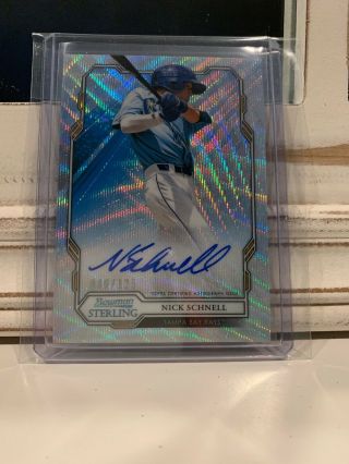 2019 Bowman Sterling Nick Schnell Blue Wave Refractor Auto /125 1st Round Pick