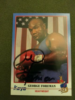 George Foreman Autographed Signed Auto 1991 Kayo Trading Card