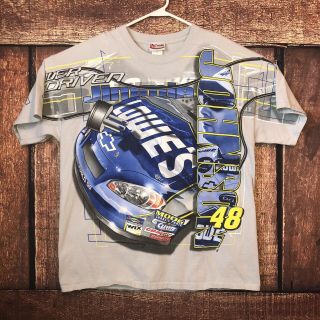 Jimmie Johnson NASCAR Size XL Big Graphic Print T Shirt Lowes Chase Authentics 2