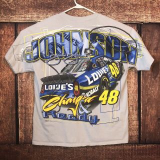 Jimmie Johnson NASCAR Size XL Big Graphic Print T Shirt Lowes Chase Authentics 3