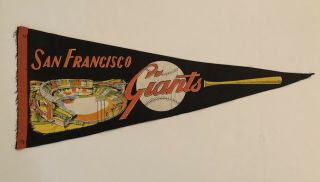 Mlb San Francisco Giants Vintage C 1960s Candlestick Park Baseball Pennant