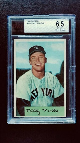 1954 Bowman 65 Mickey Mantle Yankees Bvg 6.  5 - An Unbelievable Beauty