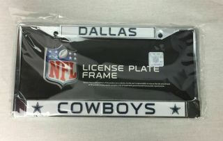 Dallas Cowboys Nfl Chrome Car Truck License Plate Tag Frame