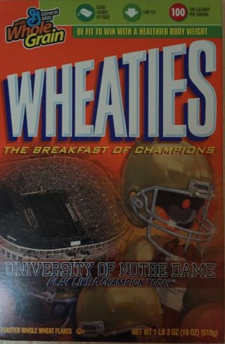 University Of Notre Dame Wheaties Box From 2006—unopened—cereal